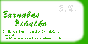 barnabas mihalko business card